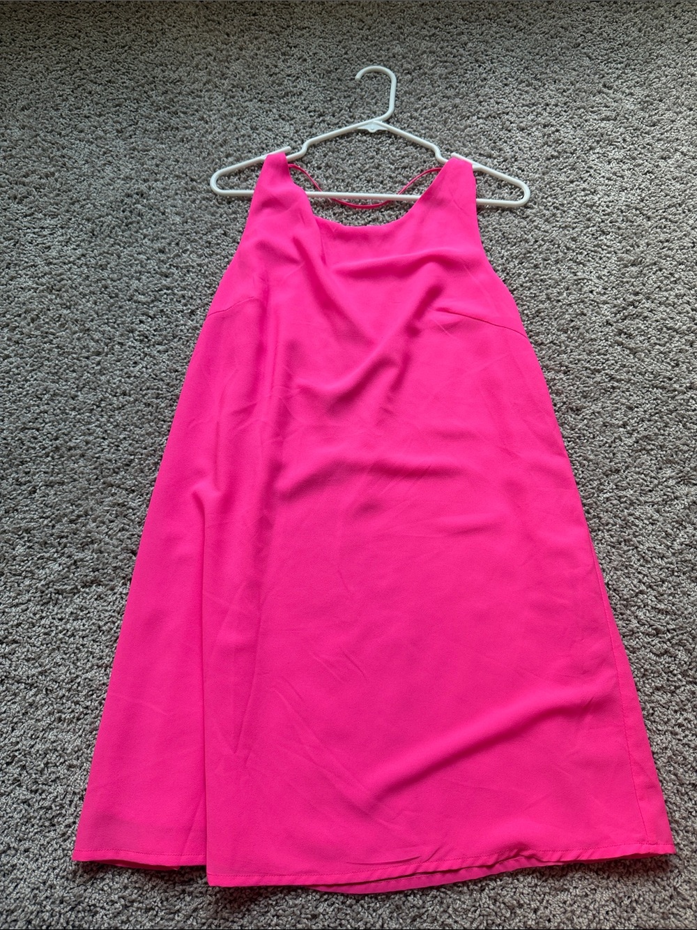 Bright Hot Pink Sleeveless Shift Dress